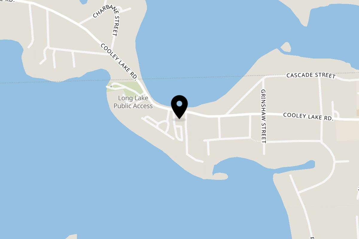 Map showing the location of Prime 7 Bar & Restaurant on 8635 Cooley Lake Road in Commerce Township